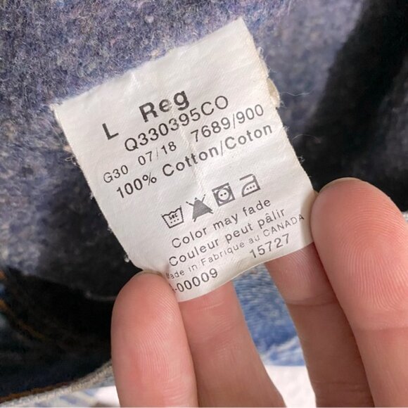 Vintage Blue Bay Distressed Blanket Lined Denim Trucker Jacket Blue Denim Jacket - Picture 4 of 16